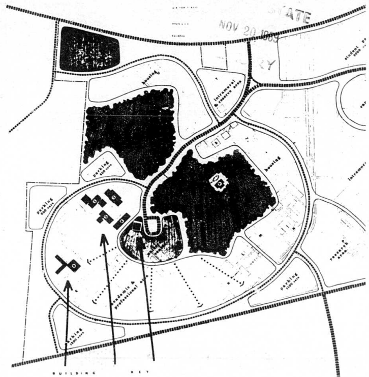 Map of Wright State in 1969 (From The Guardian's newspaper on November 19, 1969).